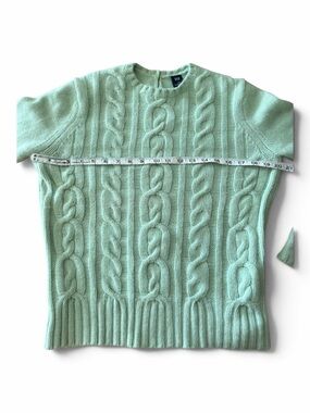GAP mint green wool angora blend Cable Knit Crewneck Sweater M
